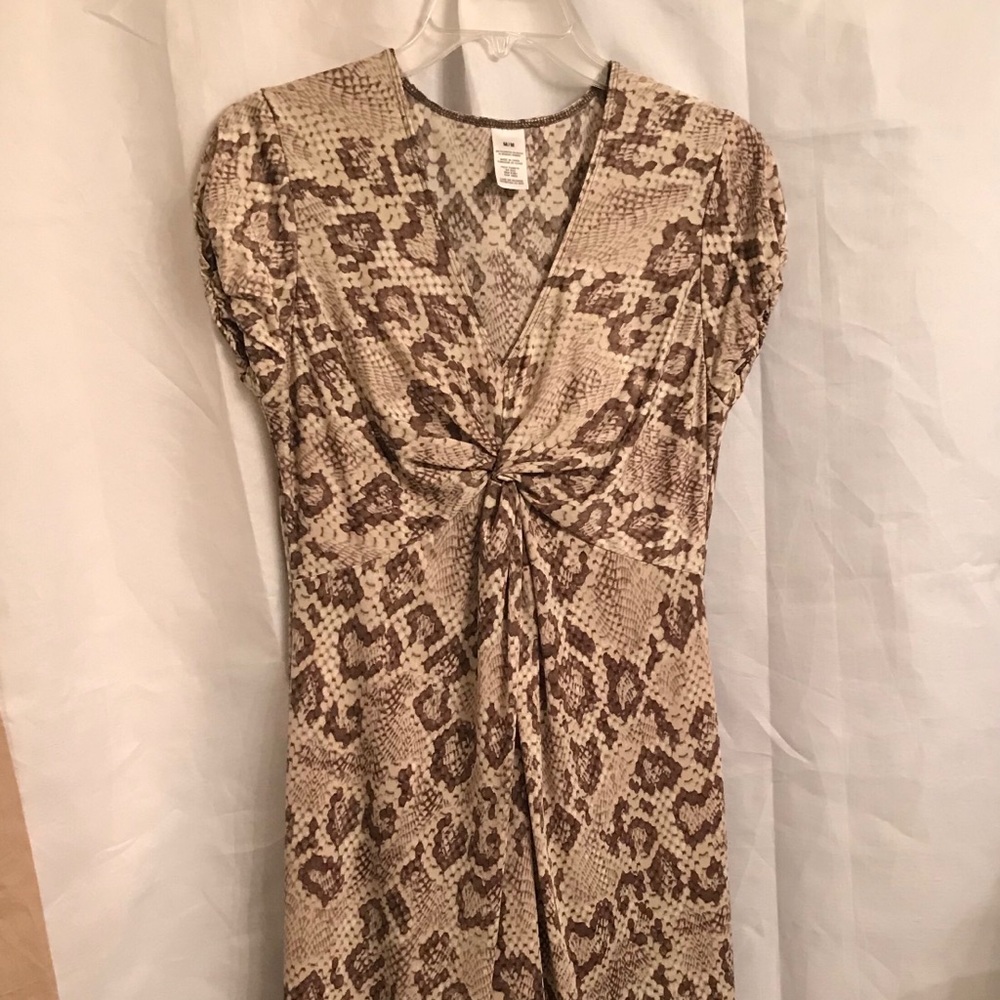 Dress Brown tan white snake like print size medium